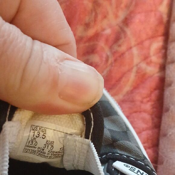 Vans Kids Black and Gray Checkered Slip-On Sneakers - Picture 4 of 4